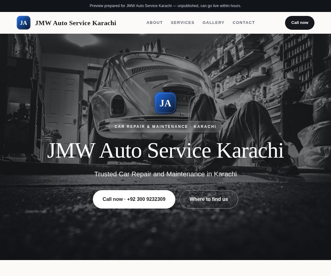 JMW Auto Service Karachi