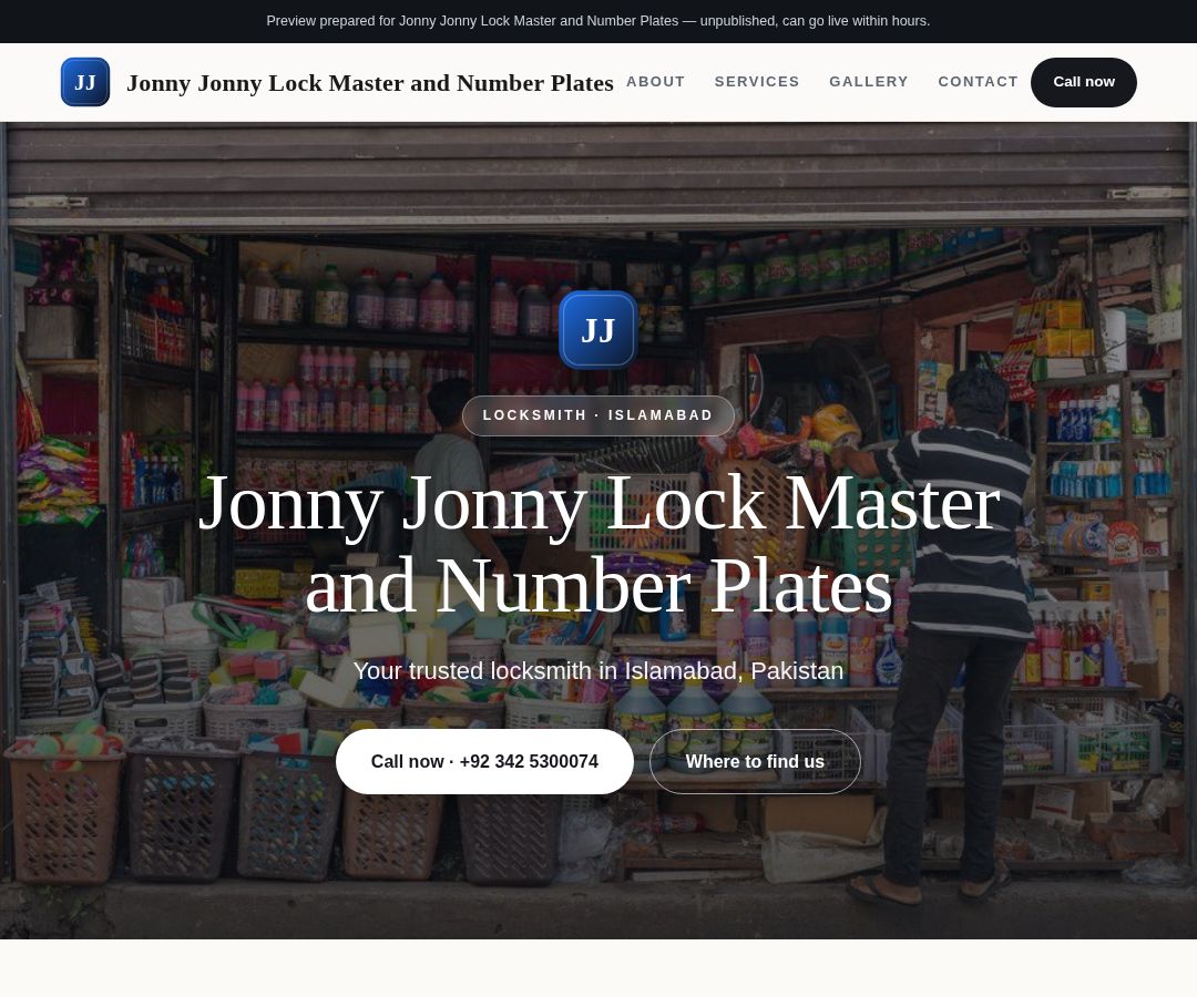 Jonny Jonny Lock Master and Number Plates