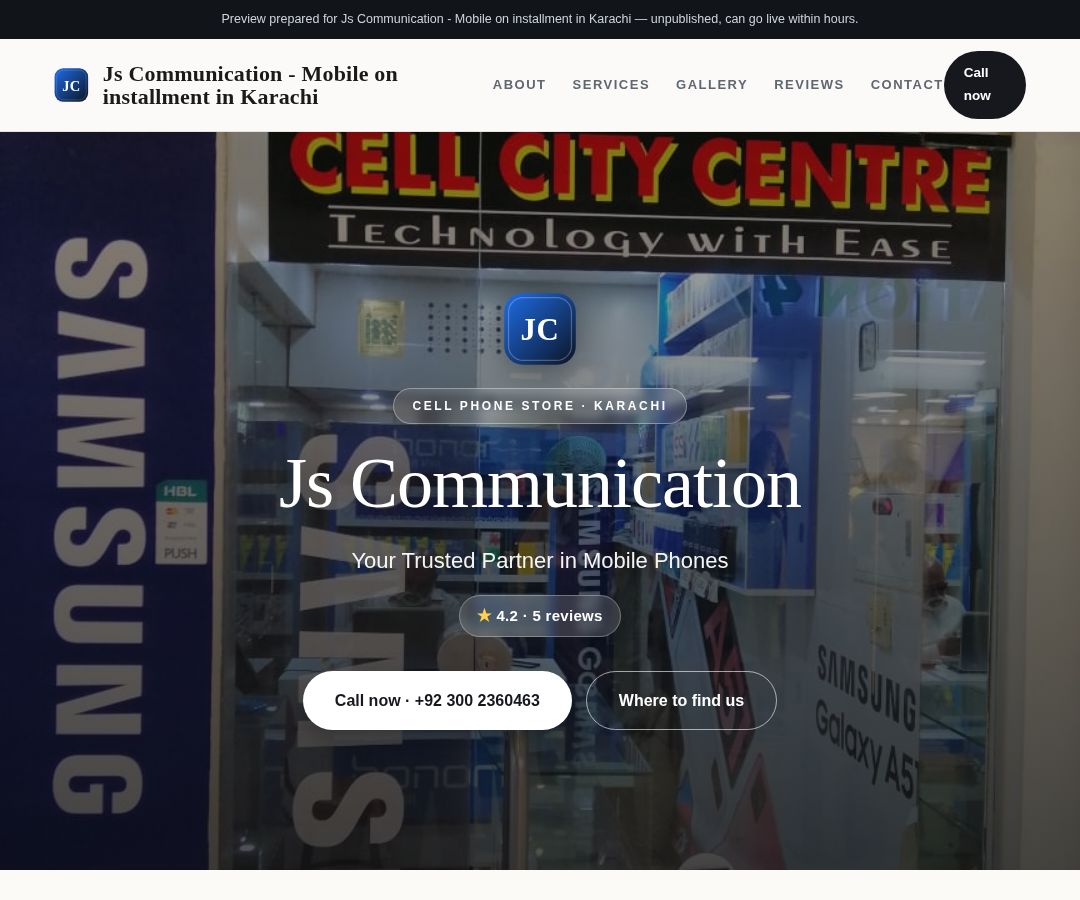 Js Communication - Mobile on installment in Karachi