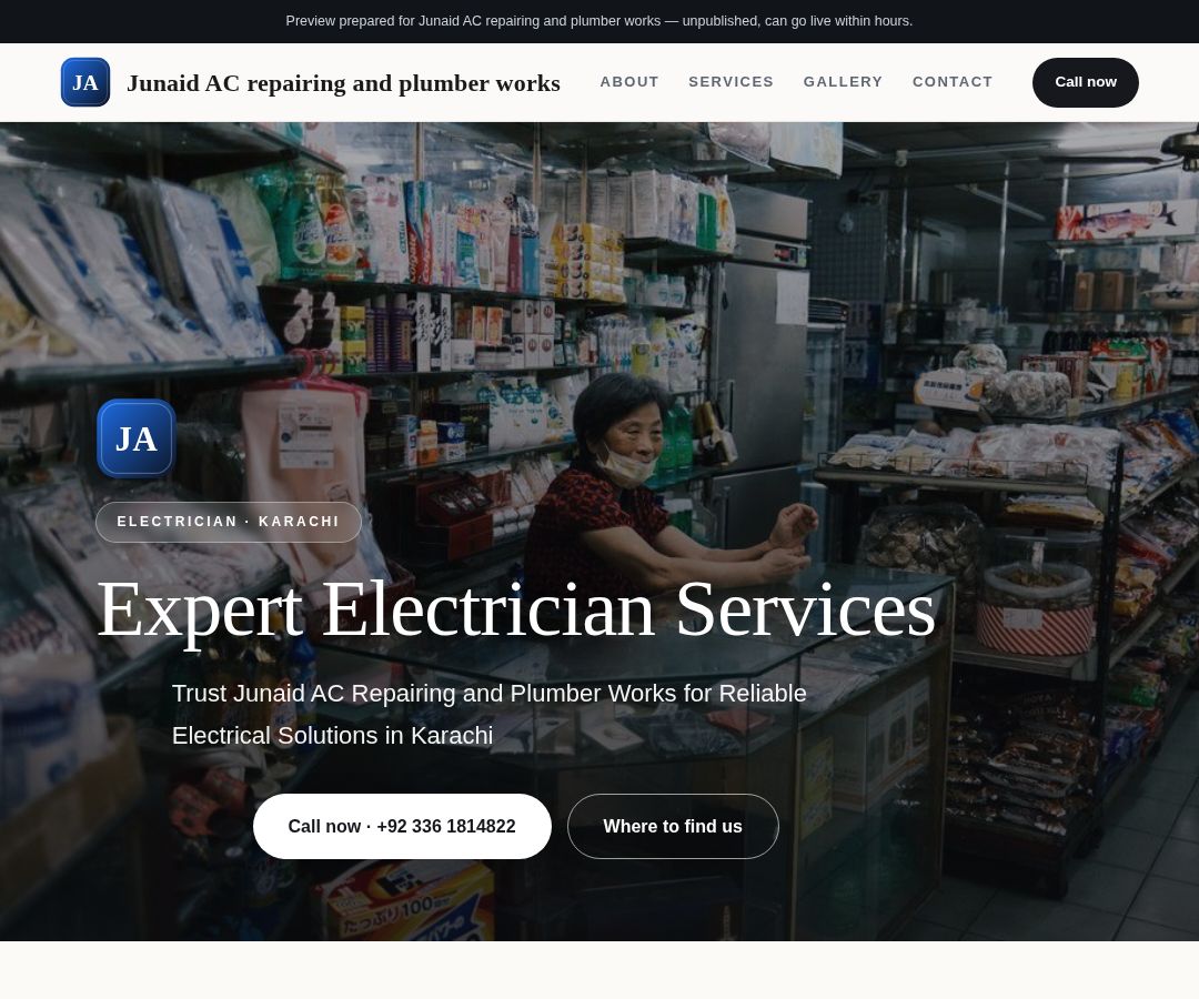 Junaid AC repairing and plumber works