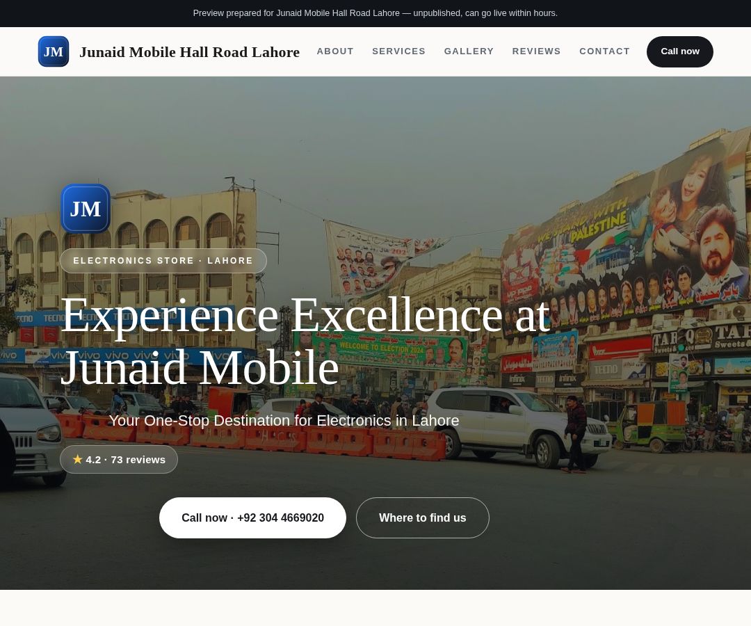 Junaid Mobile Hall Road Lahore
