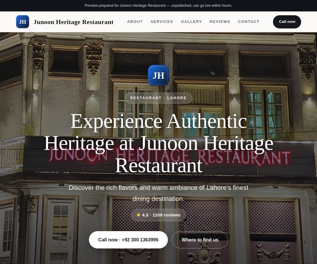 Junoon Heritage Restaurant