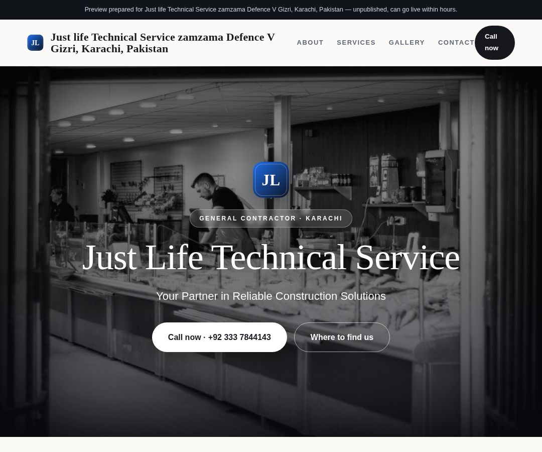 Just life Technical Service zamzama Defence V Gizri, Karachi, Pakistan