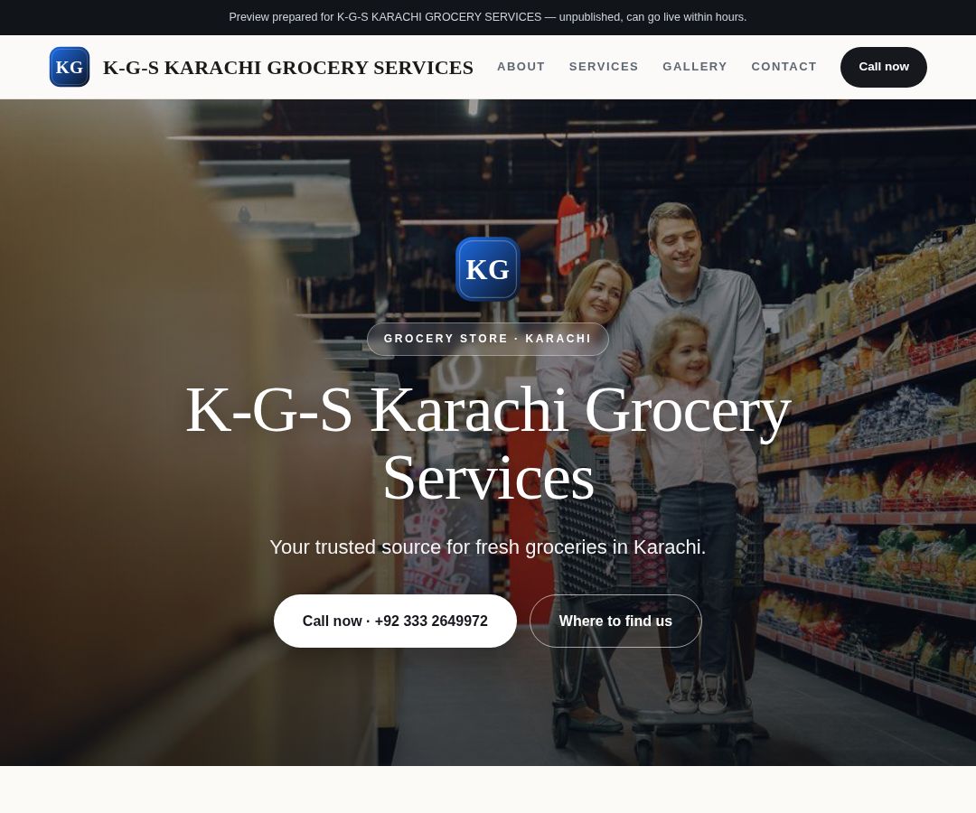 K-G-S KARACHI GROCERY SERVICES