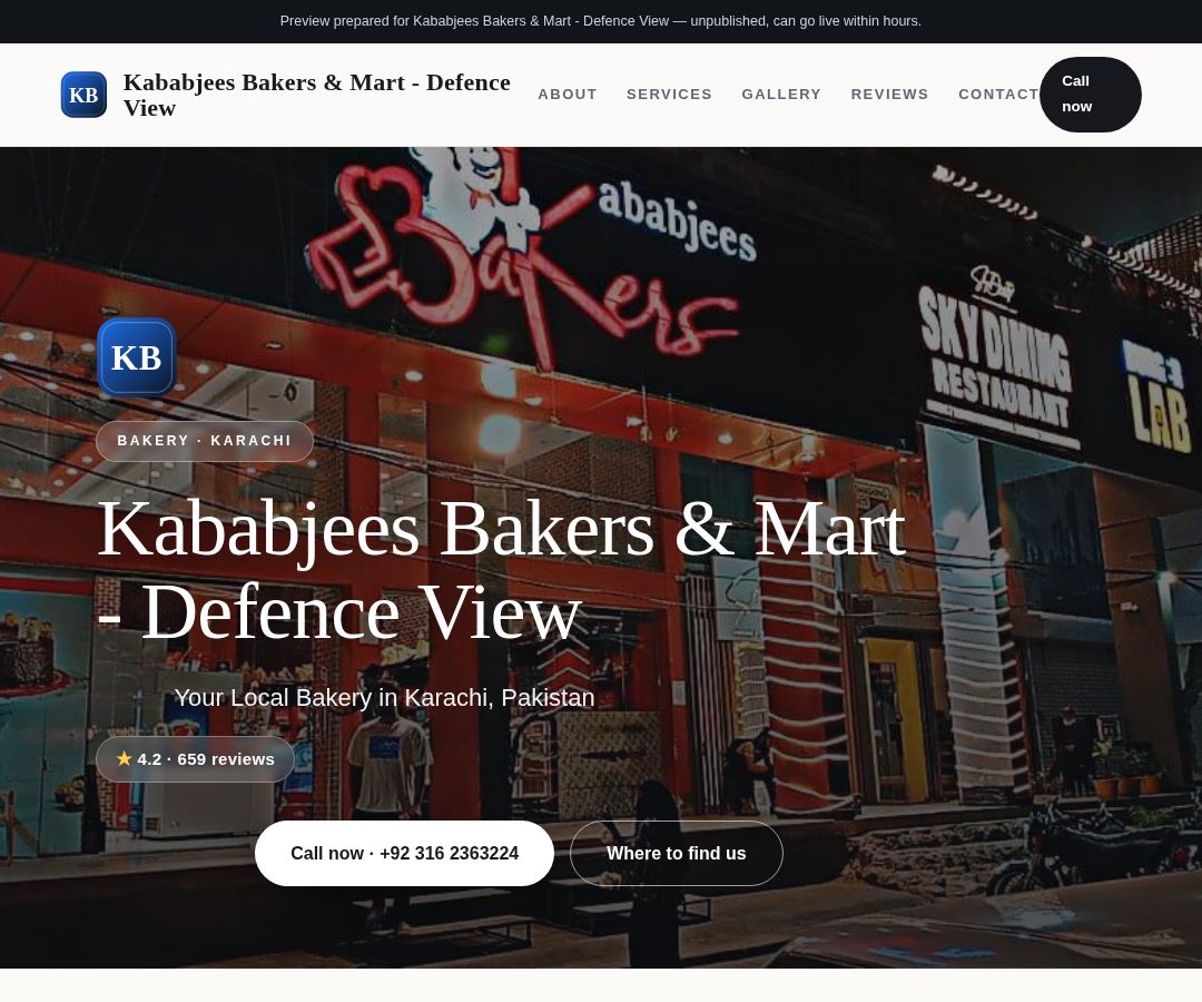 Kababjees Bakers & Mart - Defence View