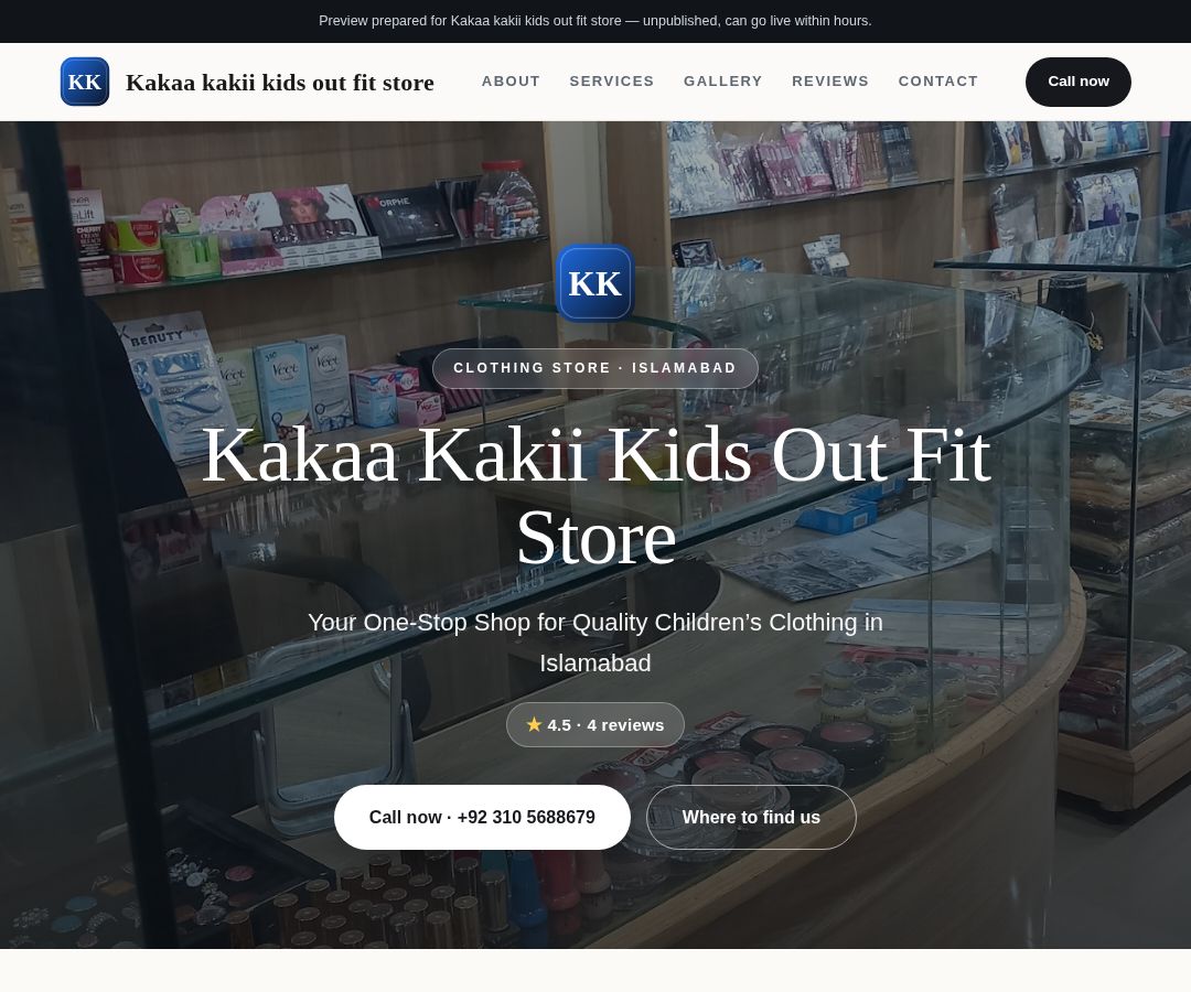 Kakaa kakii kids out fit store