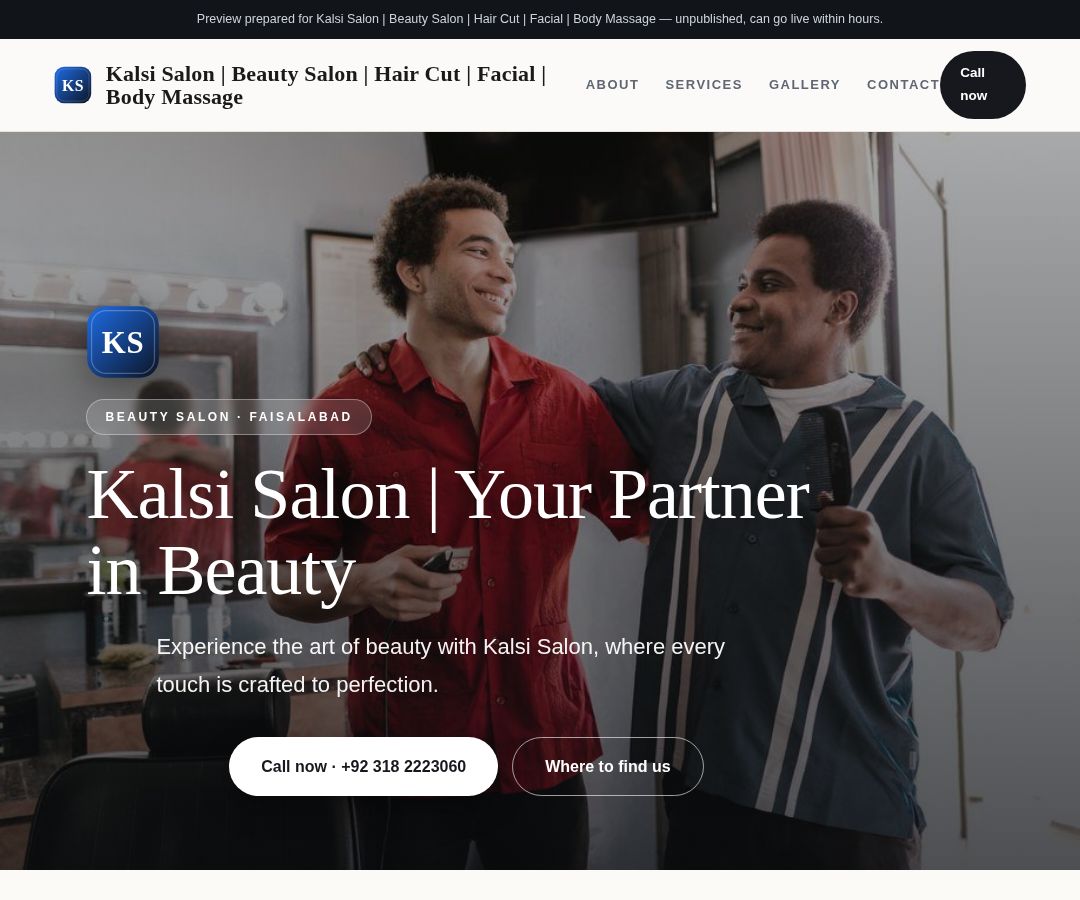 Kalsi Salon | Beauty Salon | Hair Cut | Facial | Body Massage