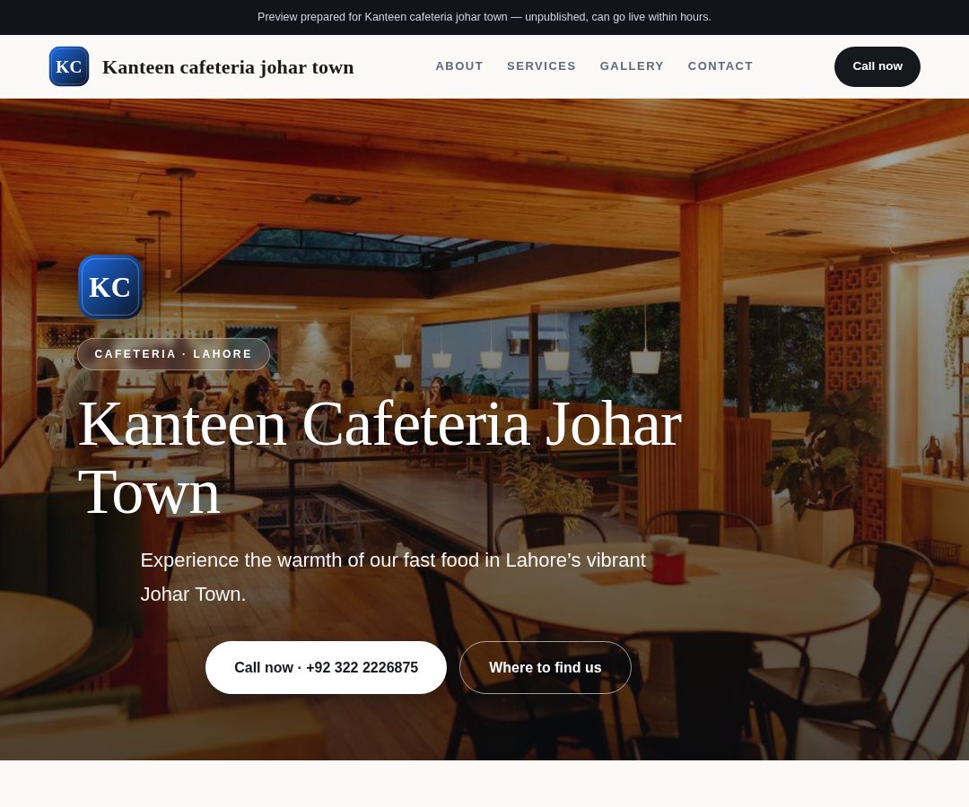 Kanteen cafeteria johar town
