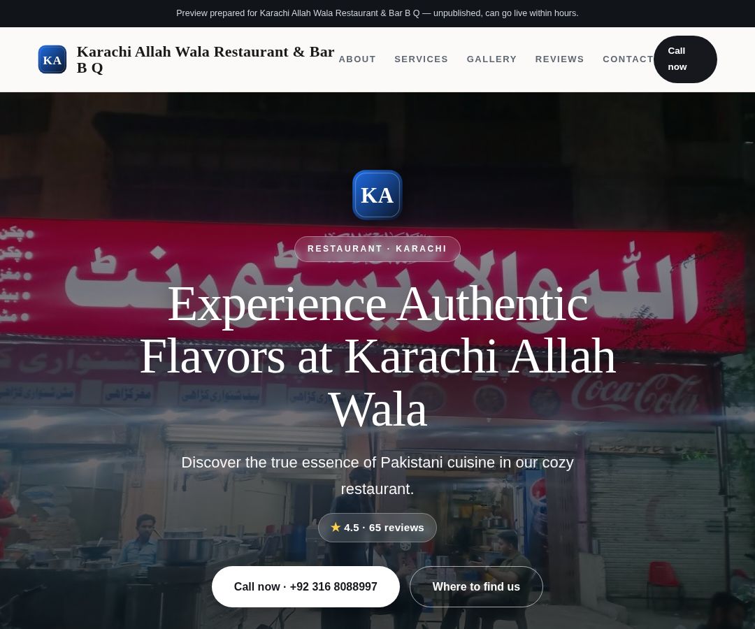 Karachi Allah Wala Restaurant & Bar B Q