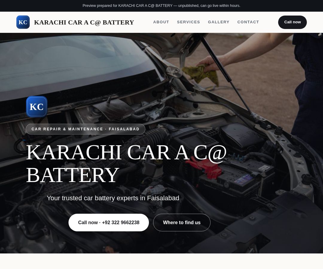KARACHI CAR A C@ BATTERY