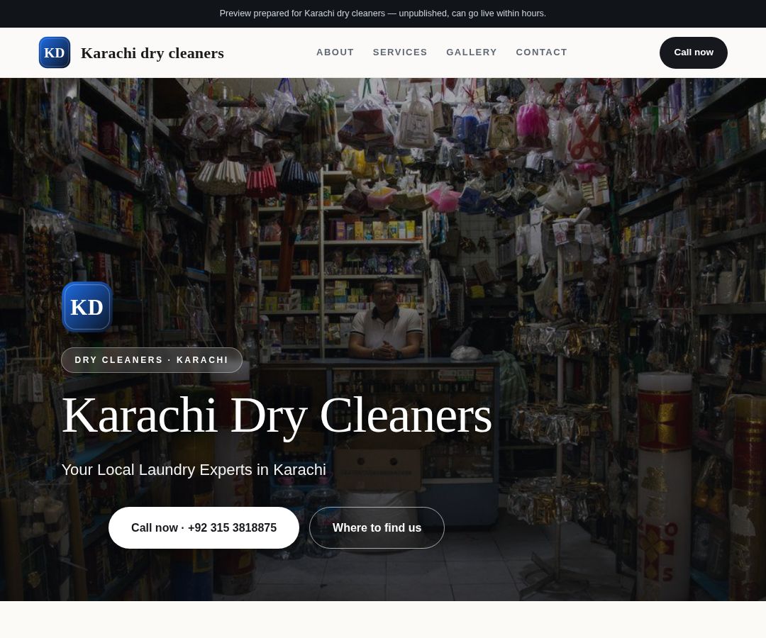 Karachi dry cleaners