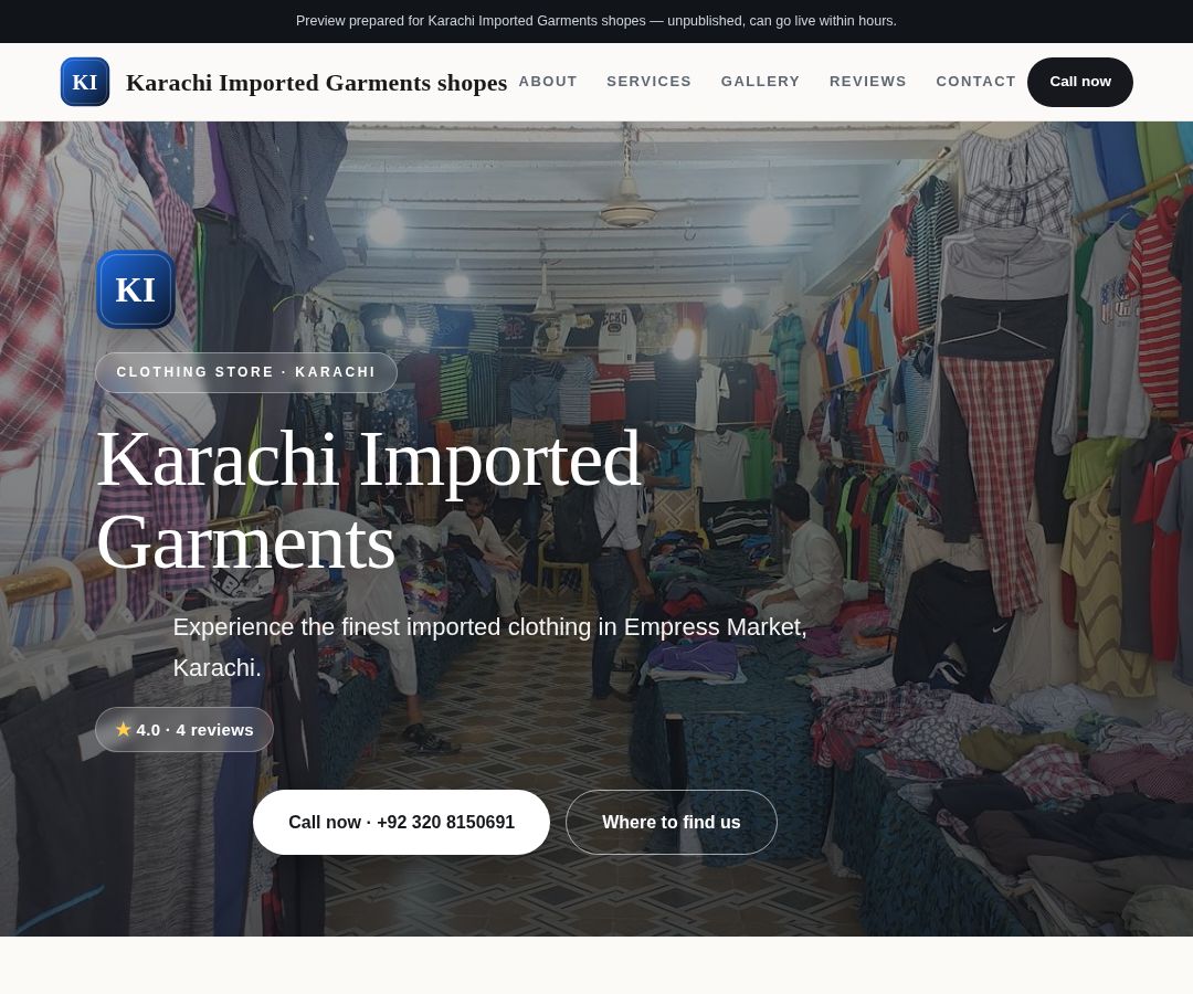 Karachi Imported Garments shopes