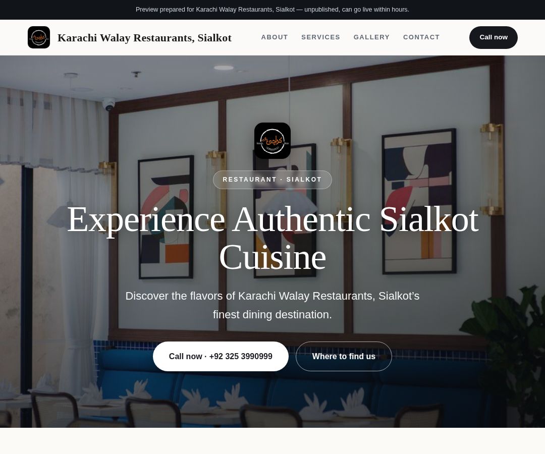 Karachi Walay Restaurants, Sialkot