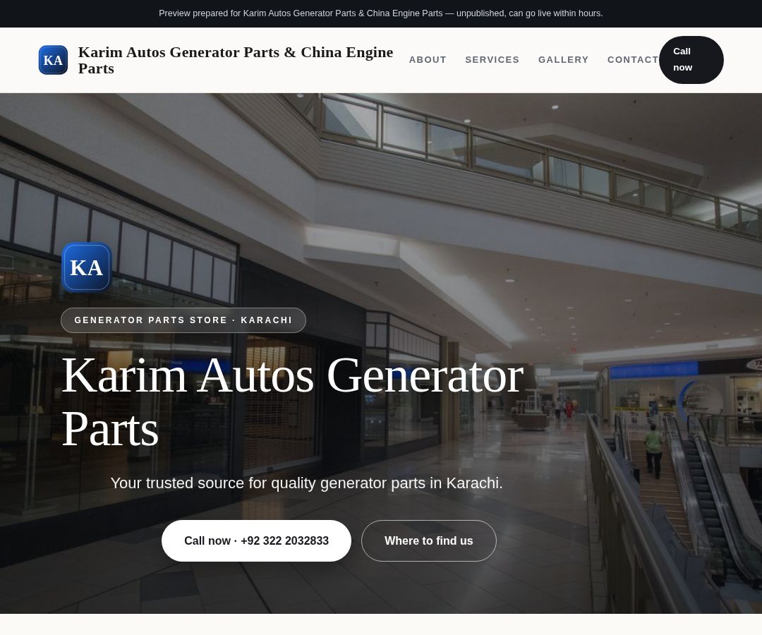 Karim Autos Generator Parts & China Engine Parts