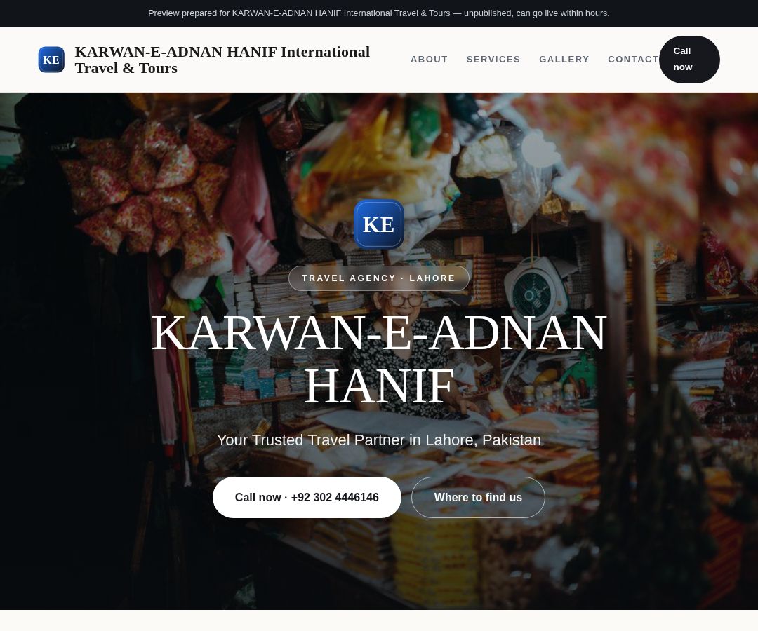KARWAN-E-ADNAN HANIF International Travel & Tours