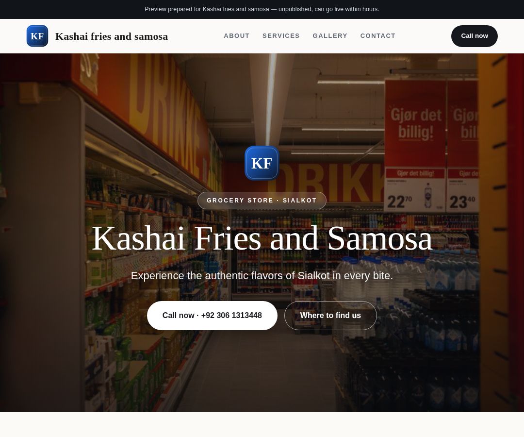 Kashai fries and samosa