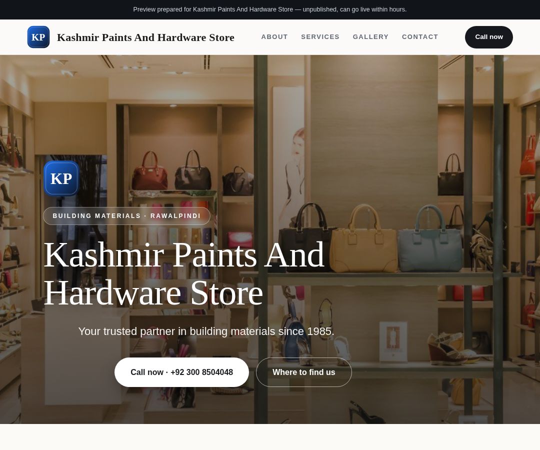 Kashmir Paints And Hardware Store