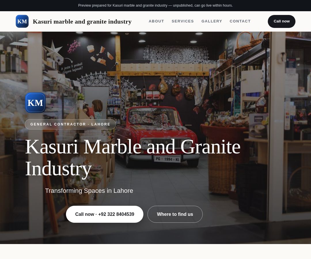 Kasuri marble and granite industry
