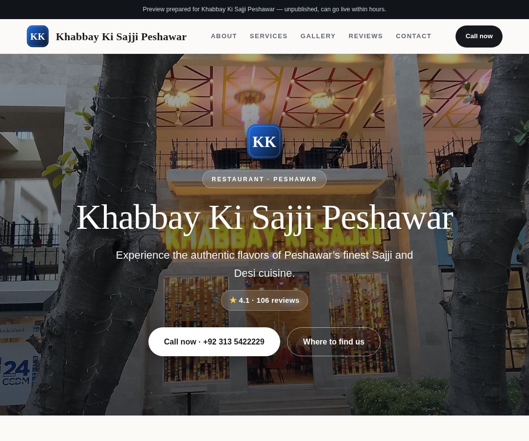 Khabbay Ki Sajji Peshawar