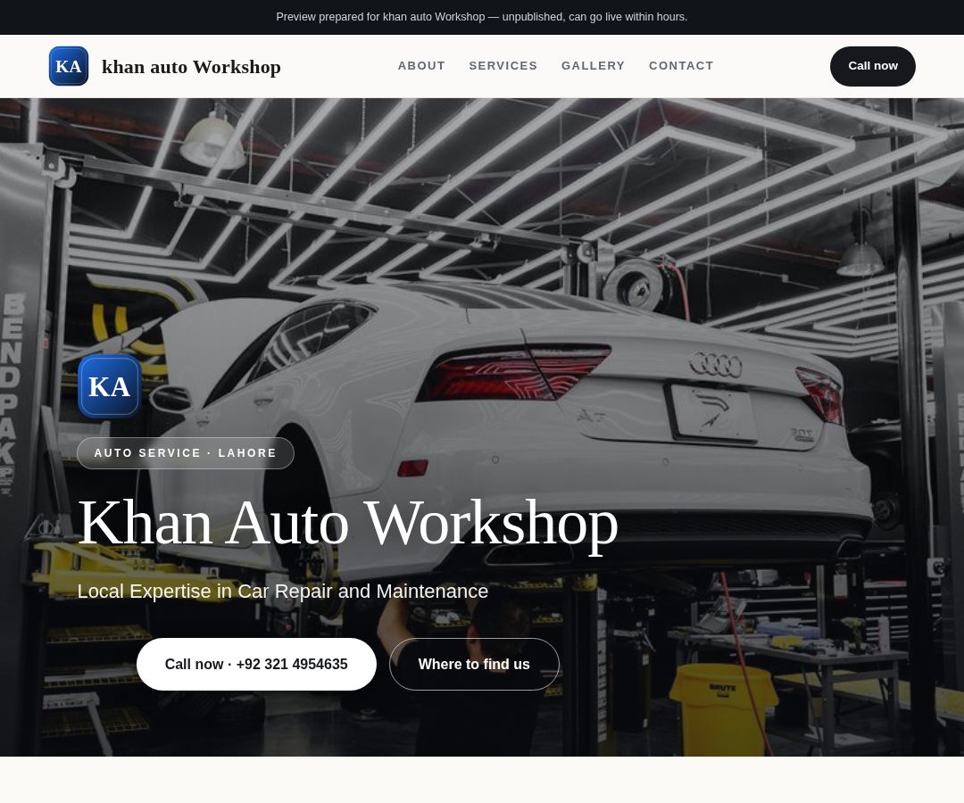 khan auto Workshop