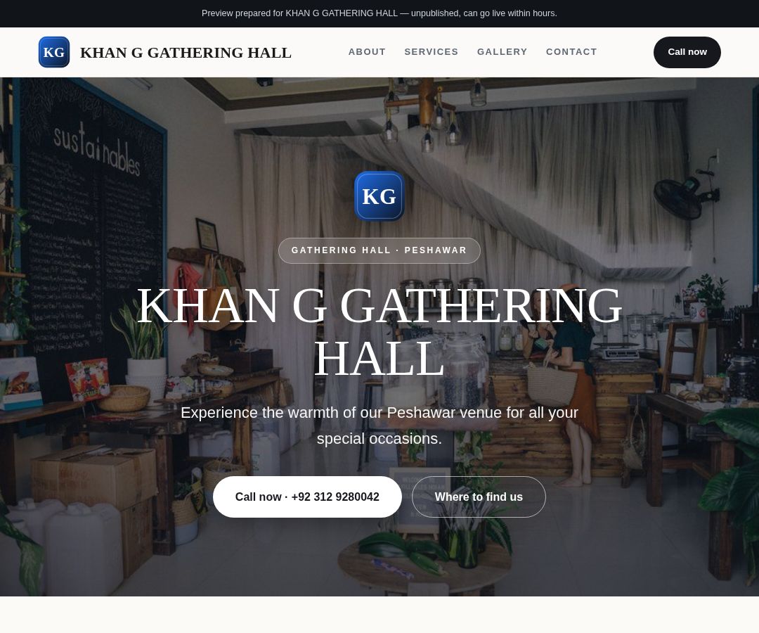 KHAN G GATHERING HALL