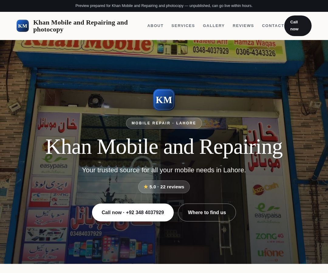 Khan Mobile and Repairing and photocopy
