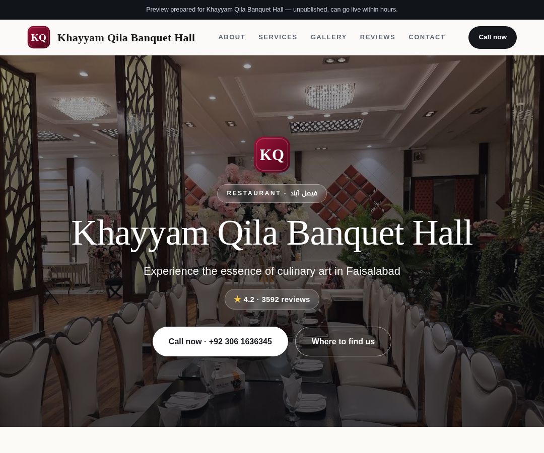 Khayyam Qila Banquet Hall