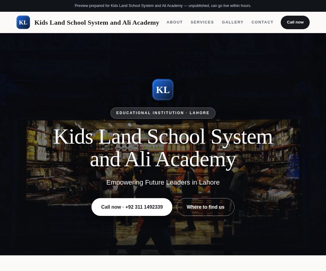 Kids Land School System and Ali Academy