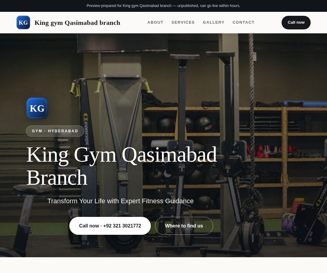 King gym Qasimabad branch