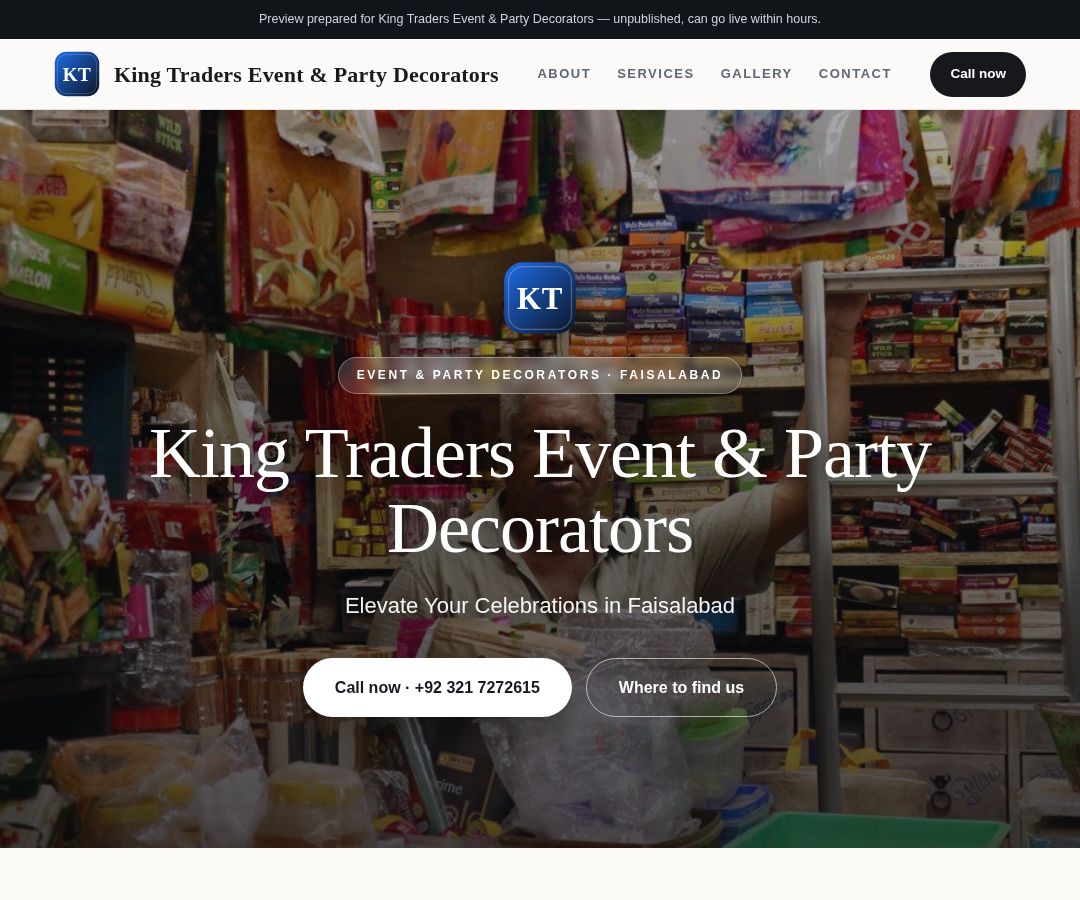 King Traders Event & Party Decorators