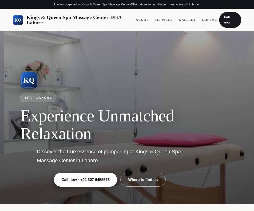 Kings & Queen Spa Massage Center-DHA Lahore