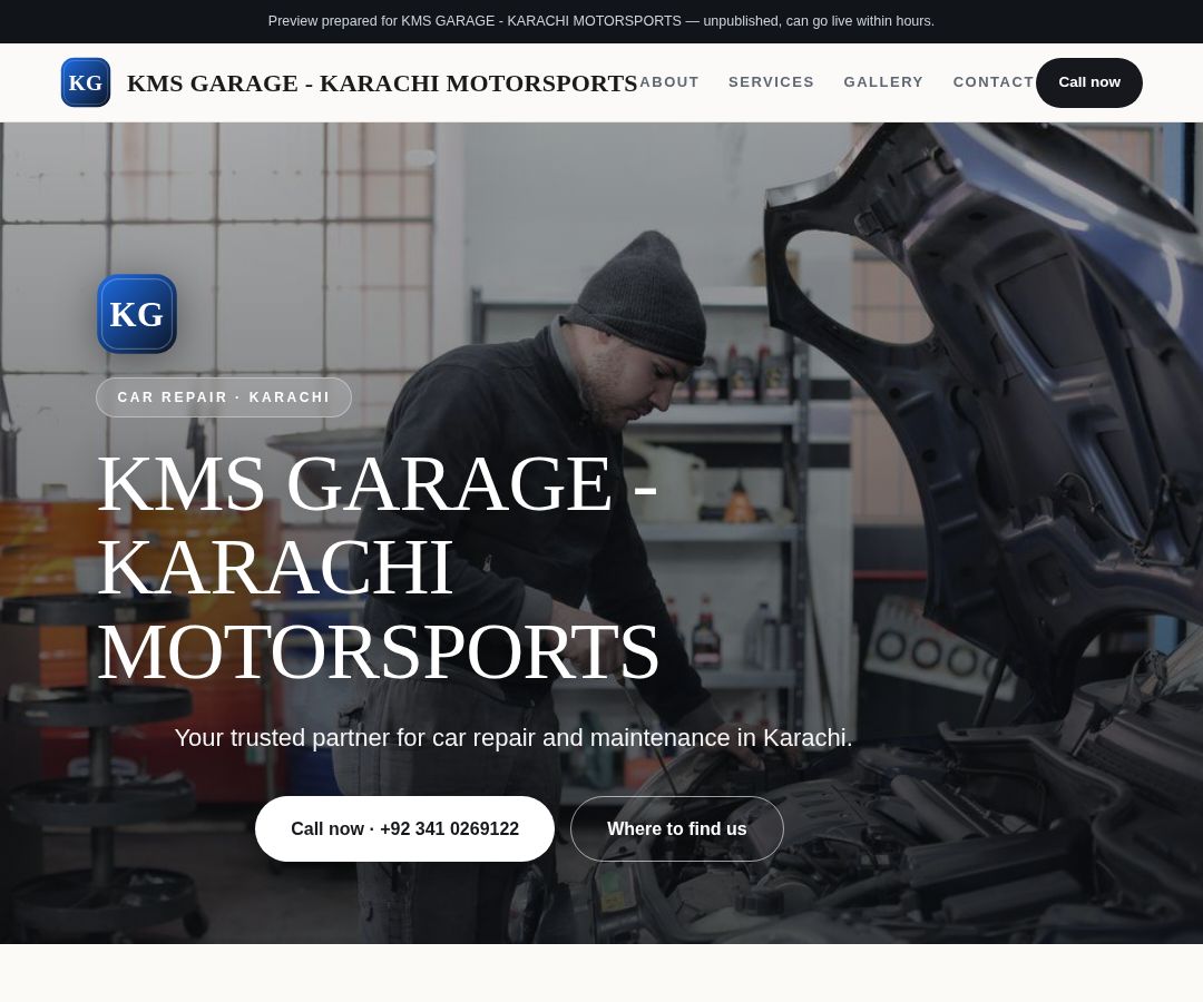 KMS GARAGE - KARACHI MOTORSPORTS