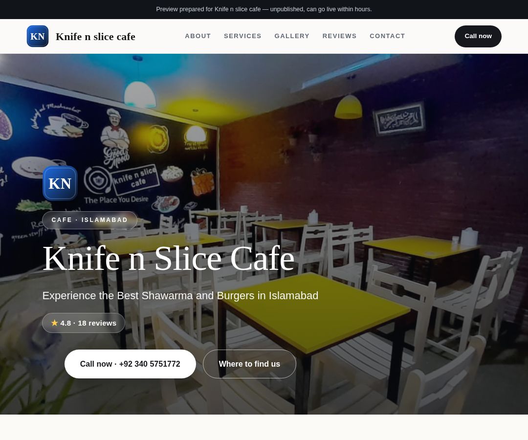 Knife n slice cafe