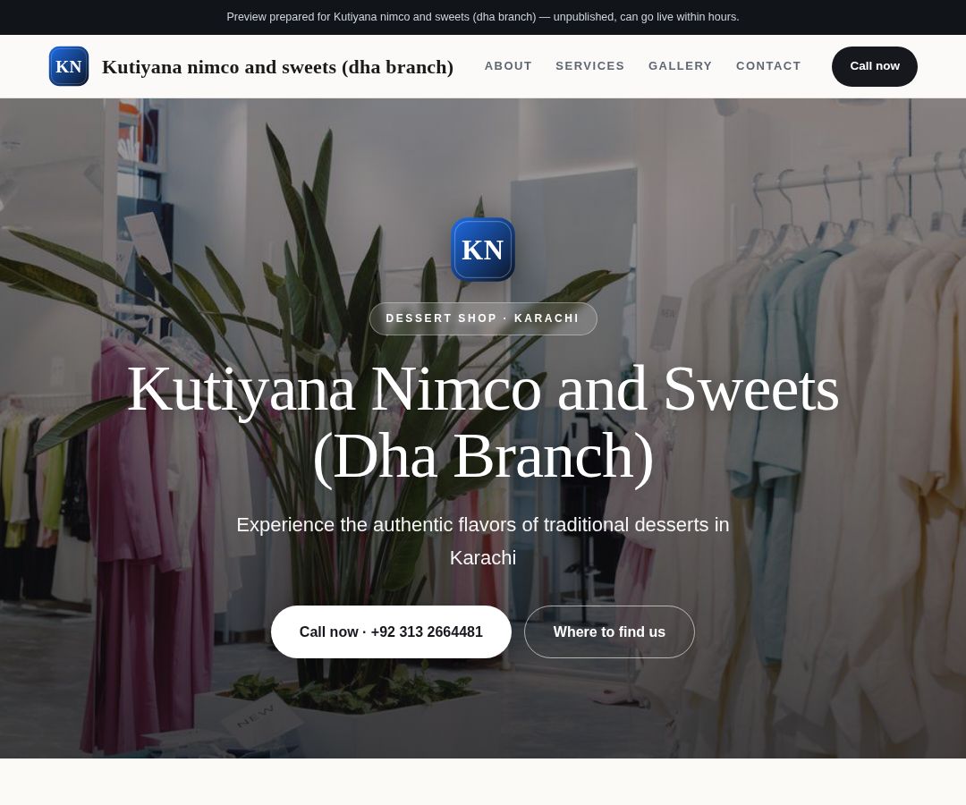 Kutiyana nimco and sweets (dha branch)