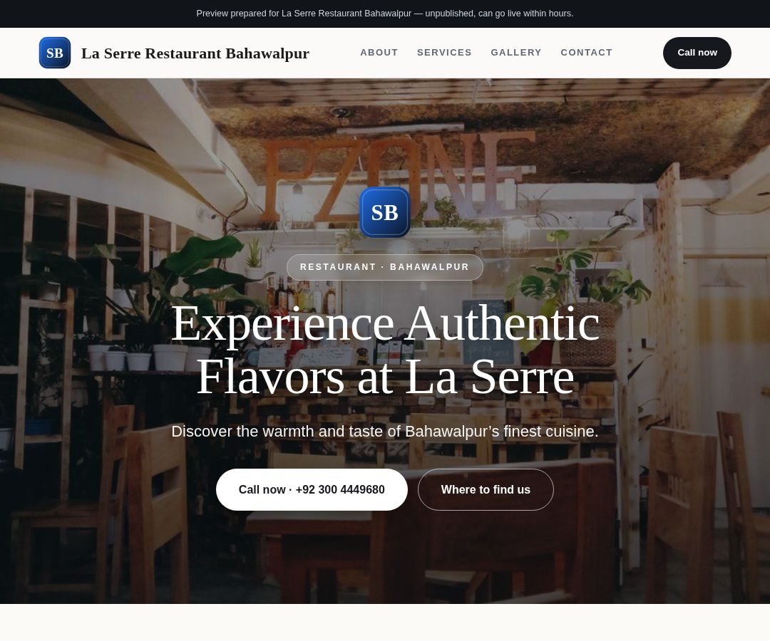 La Serre Restaurant Bahawalpur