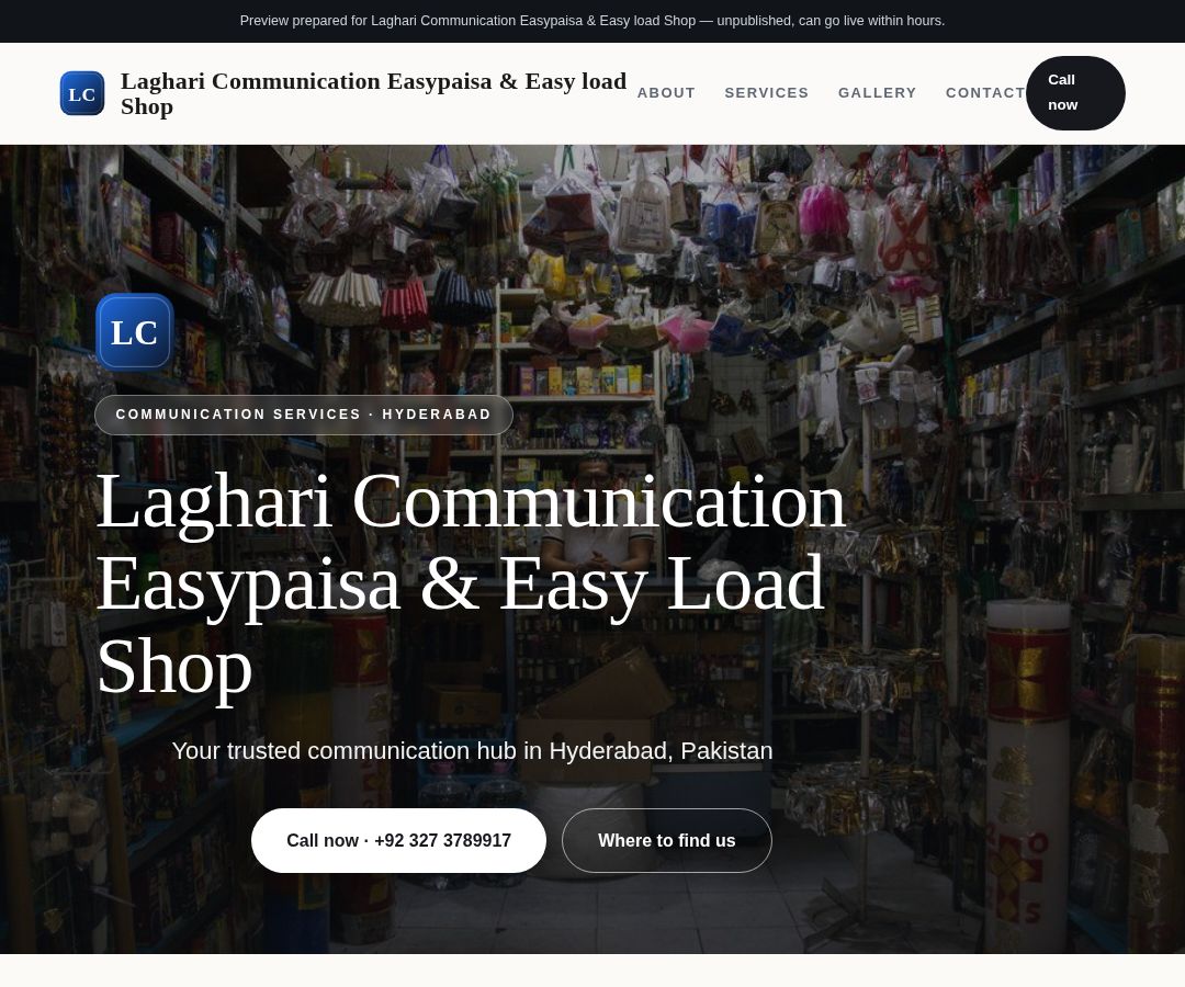 Laghari Communication Easypaisa & Easy load Shop