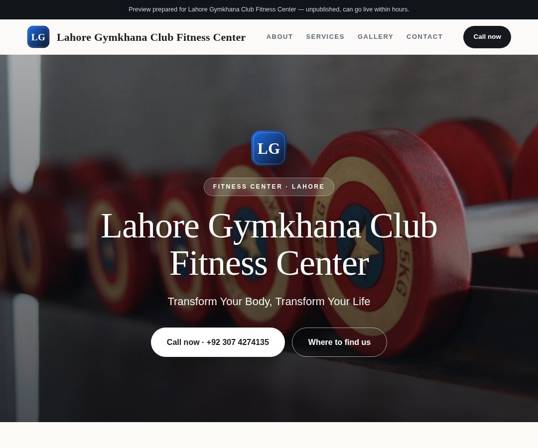 Lahore Gymkhana Club Fitness Center