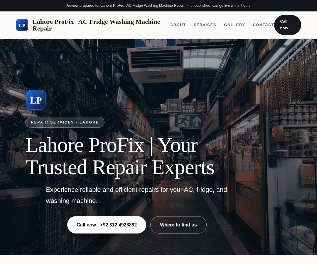 Lahore ProFix | AC Fridge Washing Machine Repair