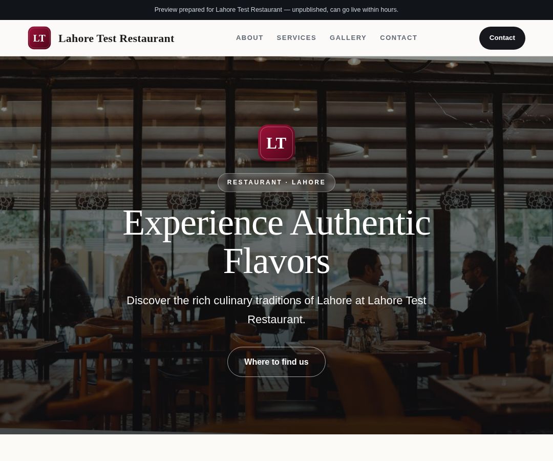 Lahore Test Restaurant