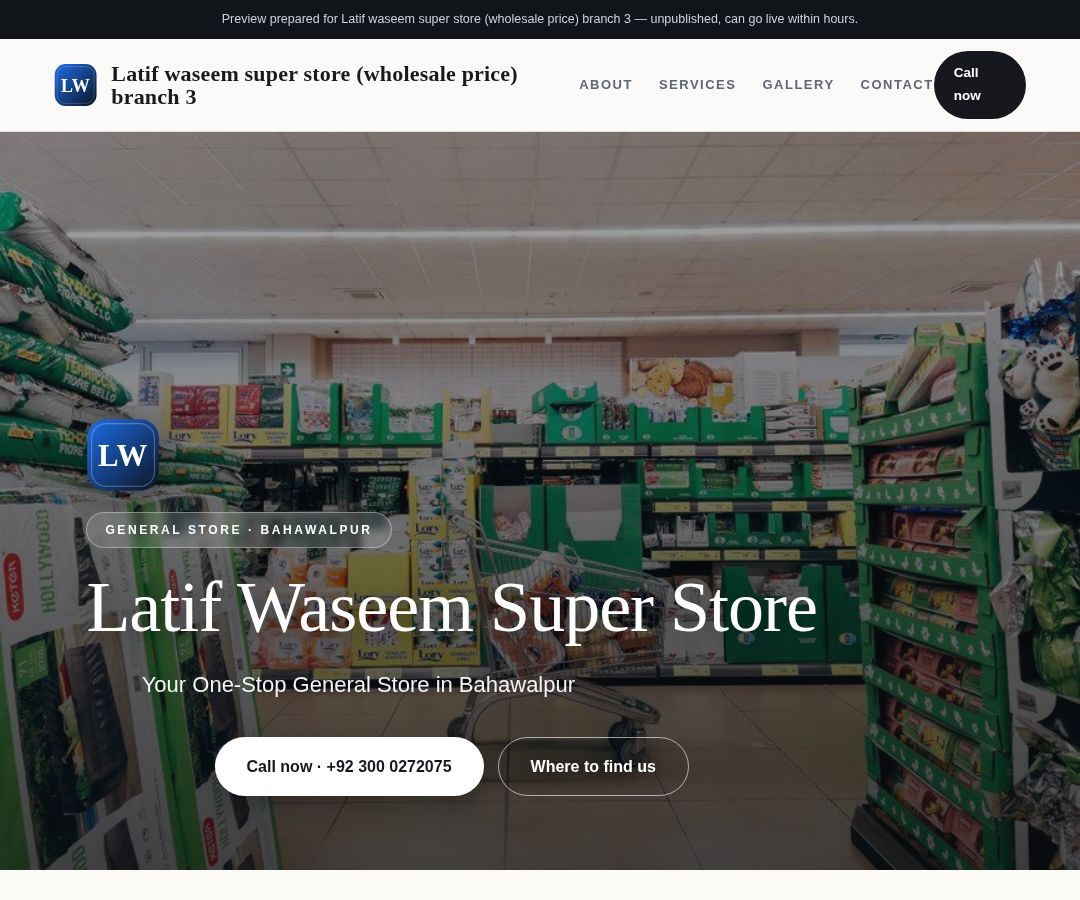 Latif waseem super store (wholesale price) branch 3