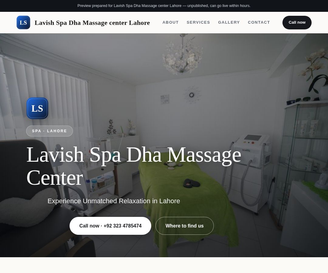 Lavish Spa Dha Massage center Lahore