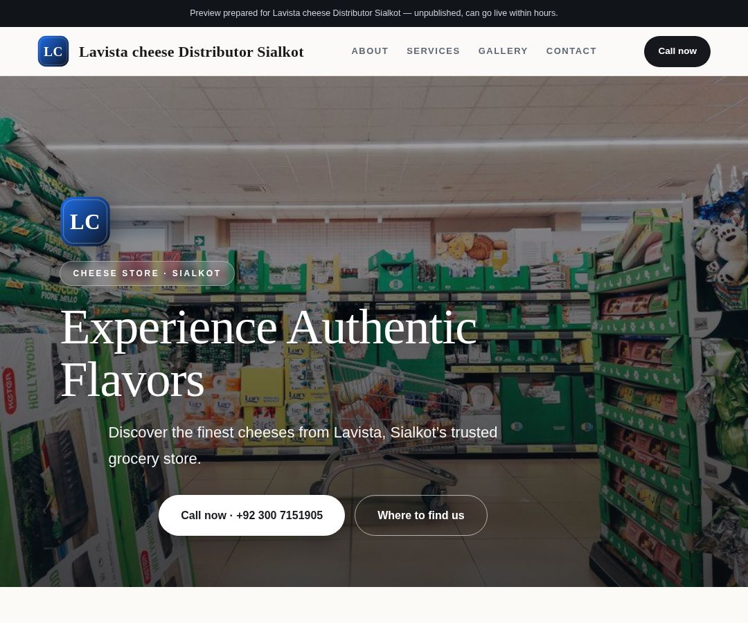 Lavista cheese Distributor Sialkot