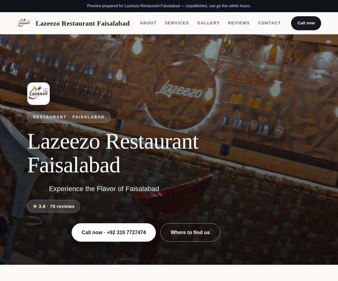 Lazeezo Restaurant Faisalabad