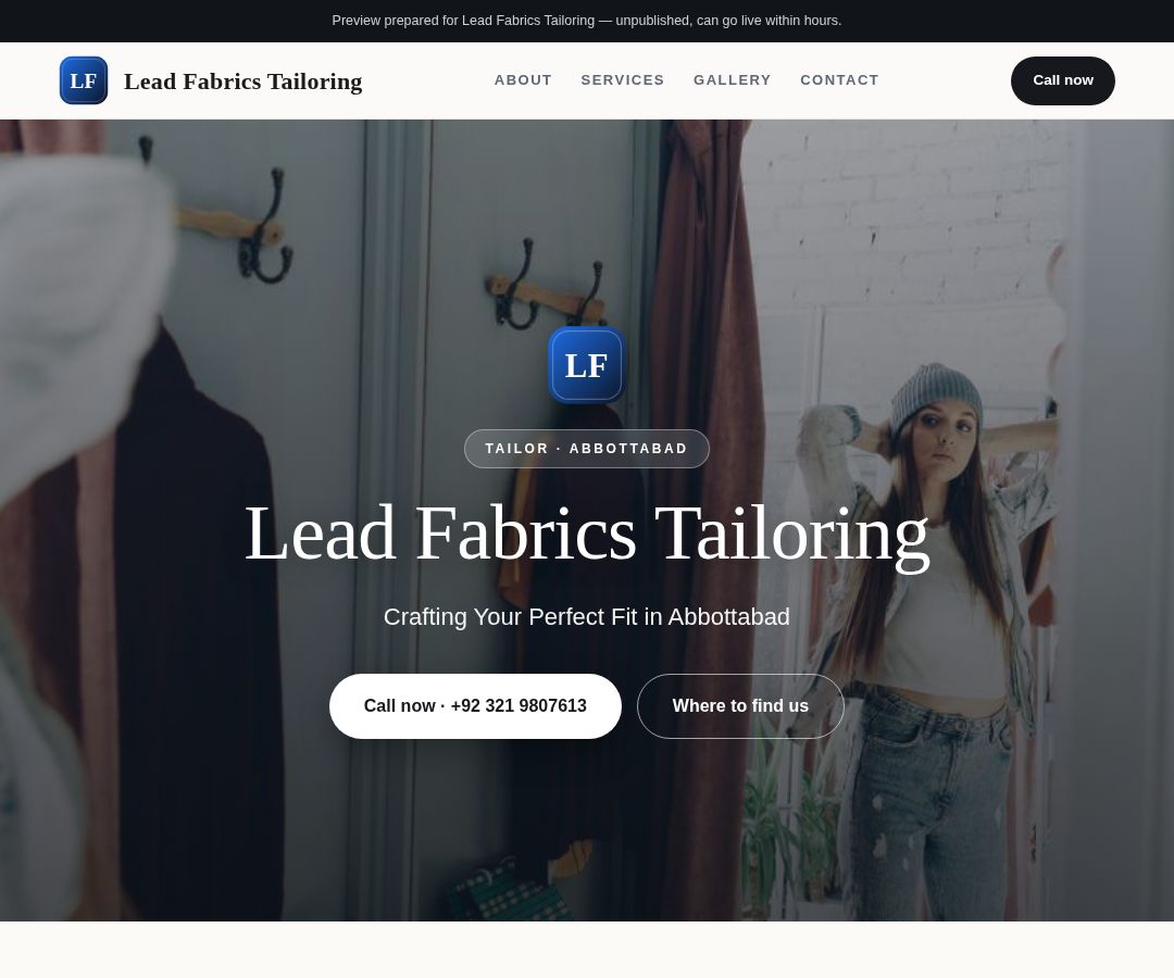 Lead Fabrics Tailoring
