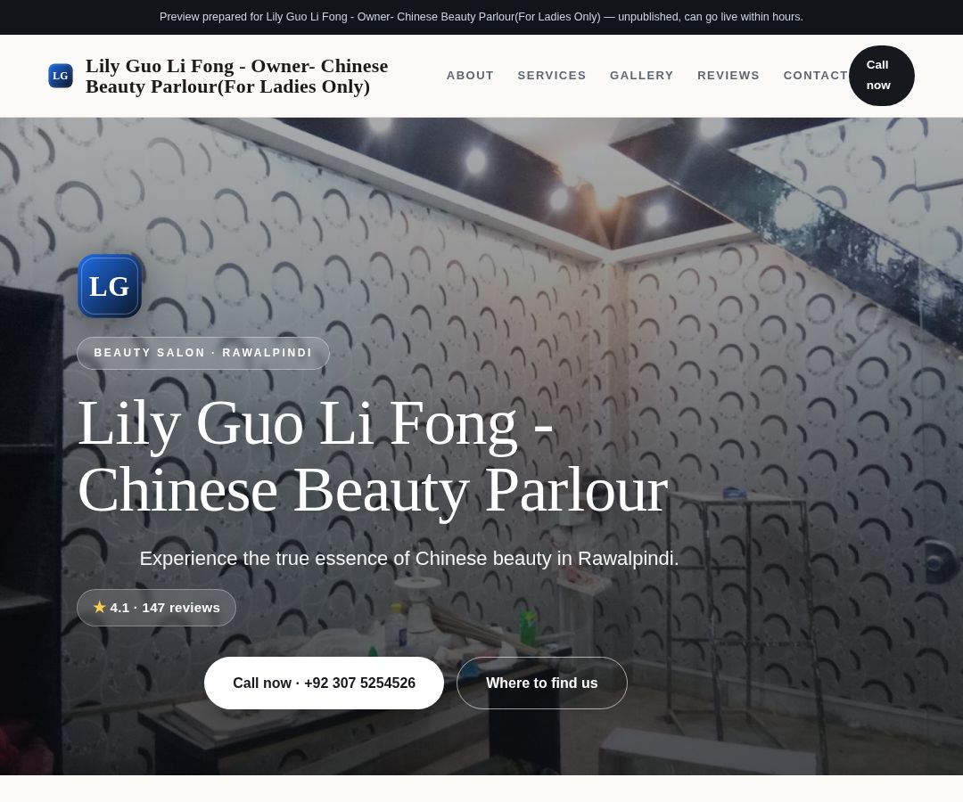 Lily Guo Li Fong - Owner- Chinese Beauty Parlour(For Ladies Only)