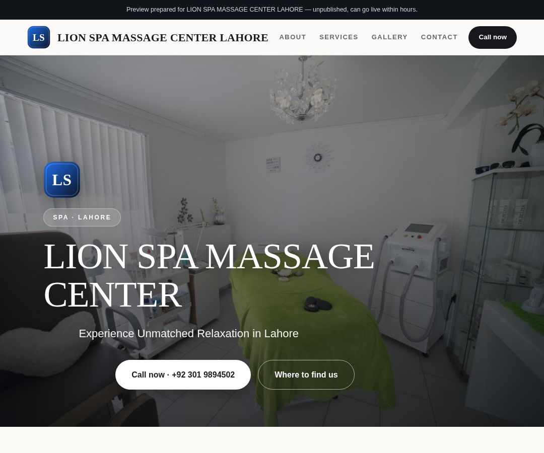 LION SPA MASSAGE CENTER LAHORE