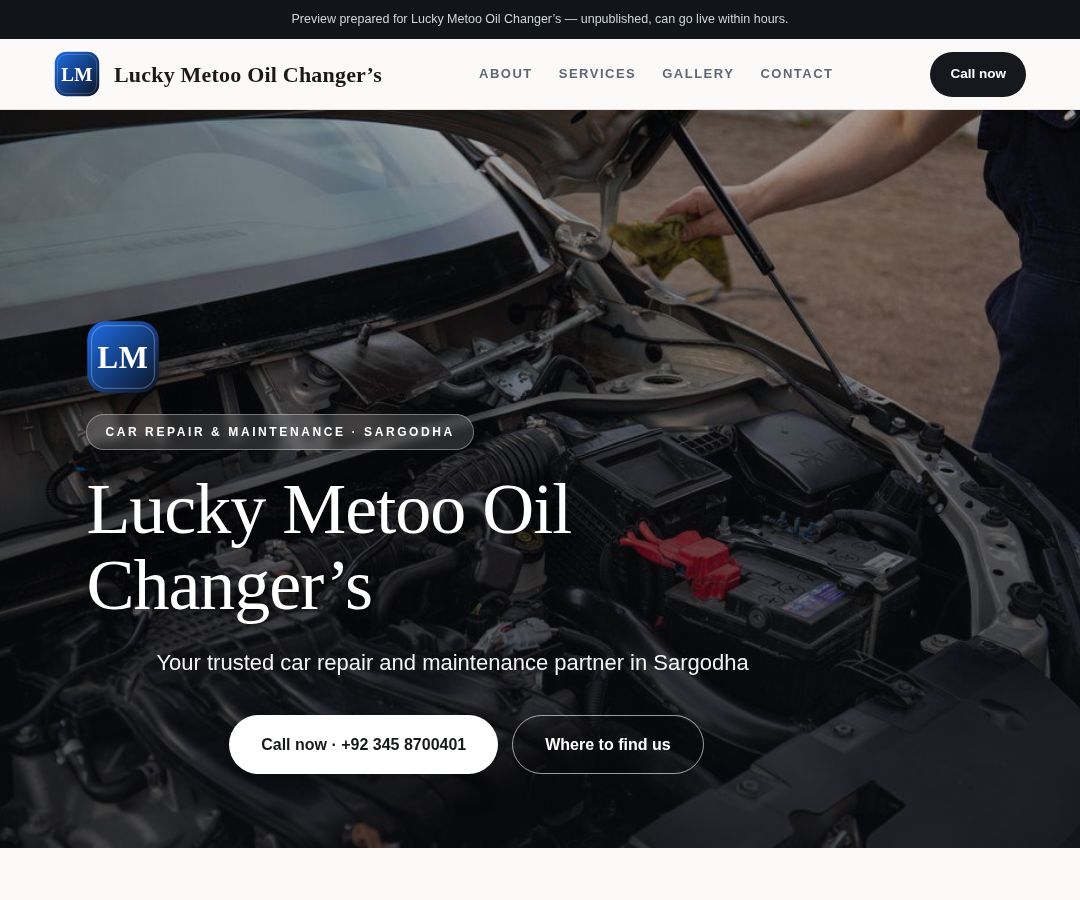 Lucky Metoo Oil Changer’s