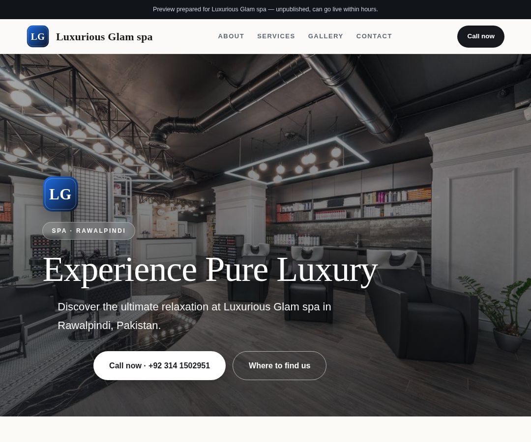 Luxurious Glam spa