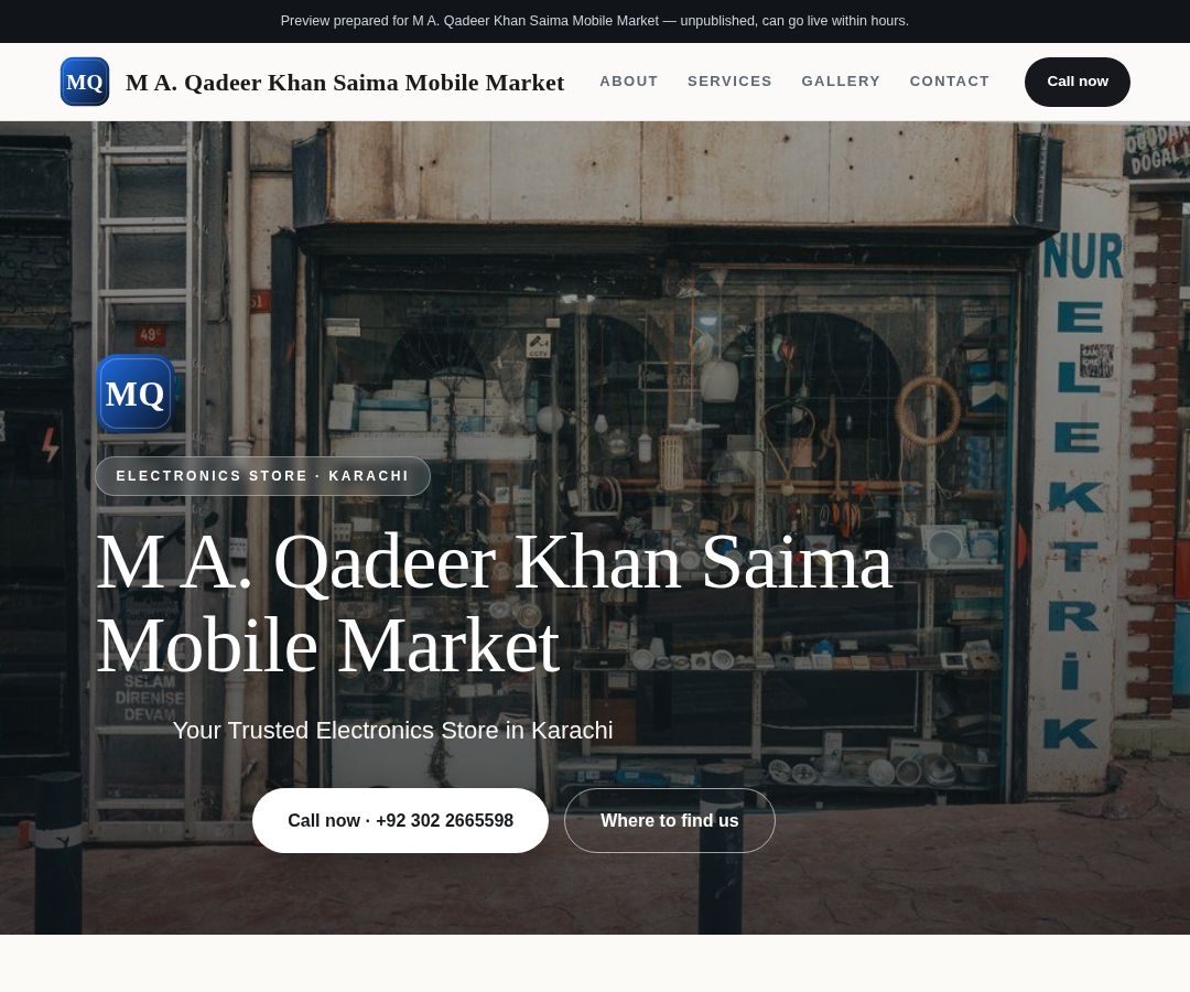 M A. Qadeer Khan Saima Mobile Market