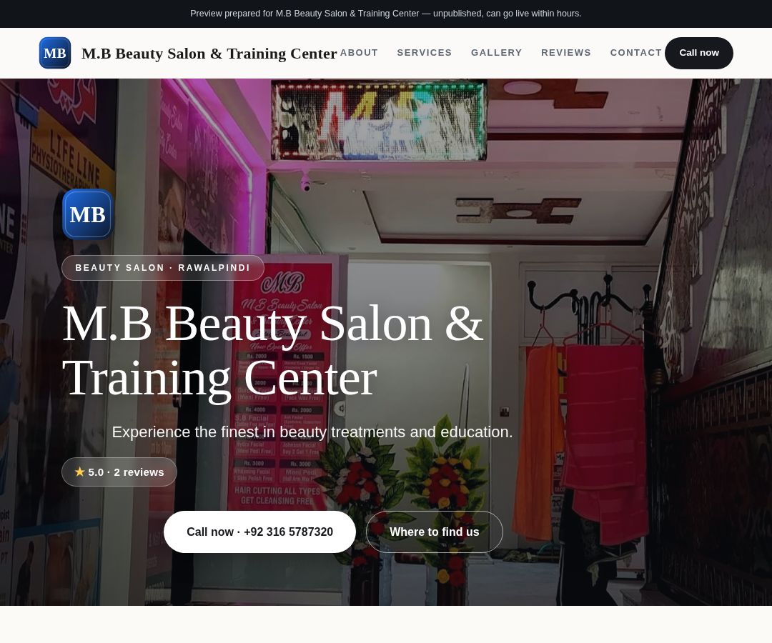 M.B Beauty Salon & Training Center